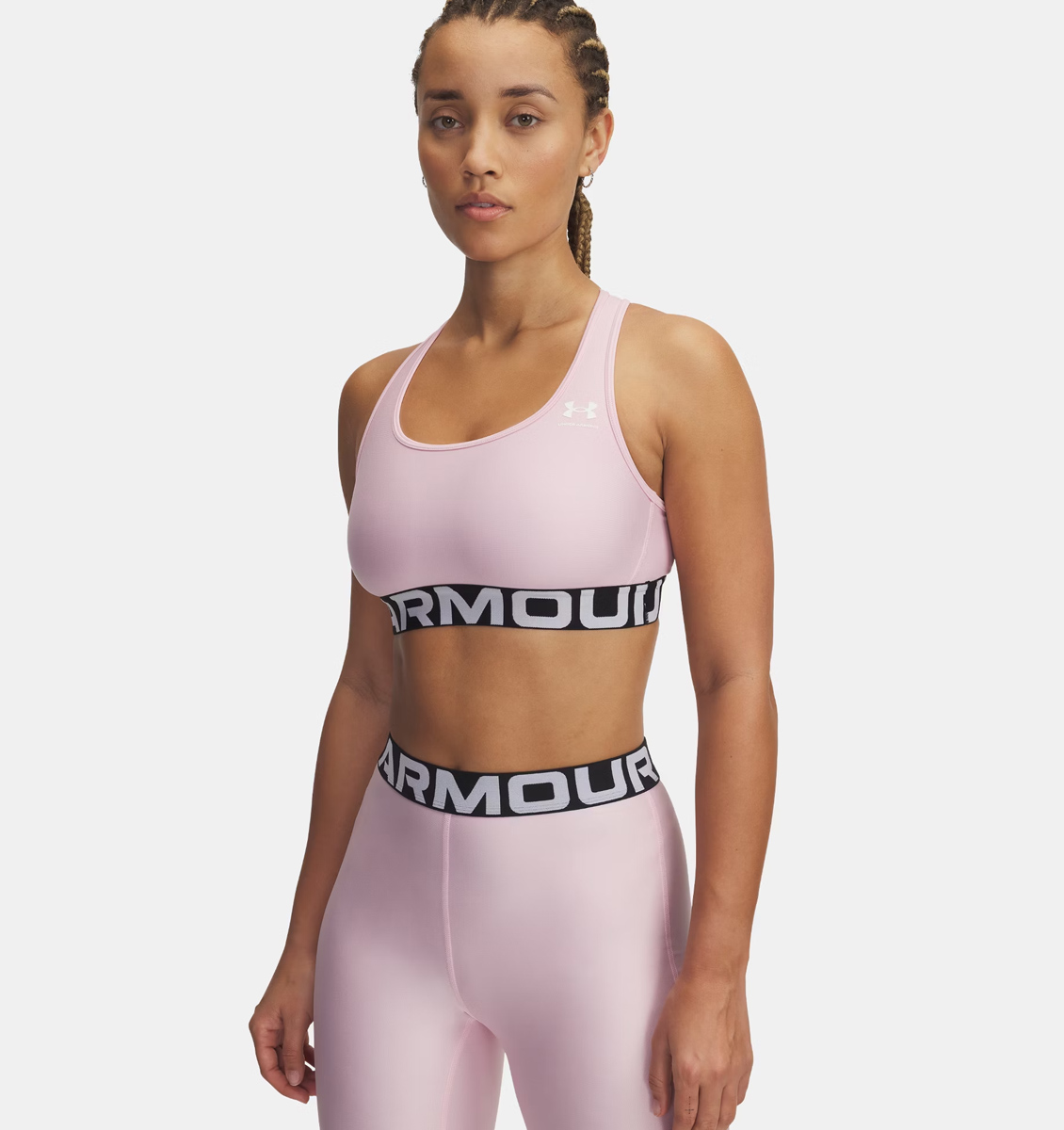 Under Armour Under Armour - Γυναικείο Αθλητικό Μπουστάκι HeatGear® Armour Mid Branded - Prime Pink//White