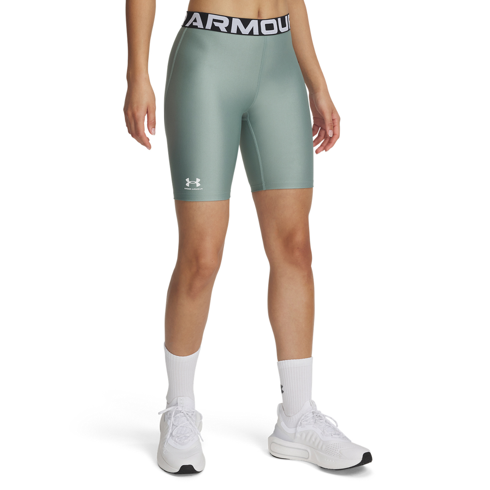  Under Armour - Γυναικείο Σορτς 20 εκ. HeatGear® - Silica Green//White 2025