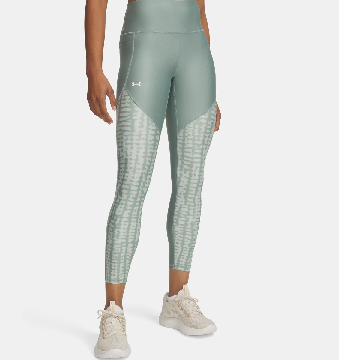  Under Armour - Γυναικείο Ankle Κολάν Printed Panel UA Tech™ - Silica Green/Hydro Green/White 2025