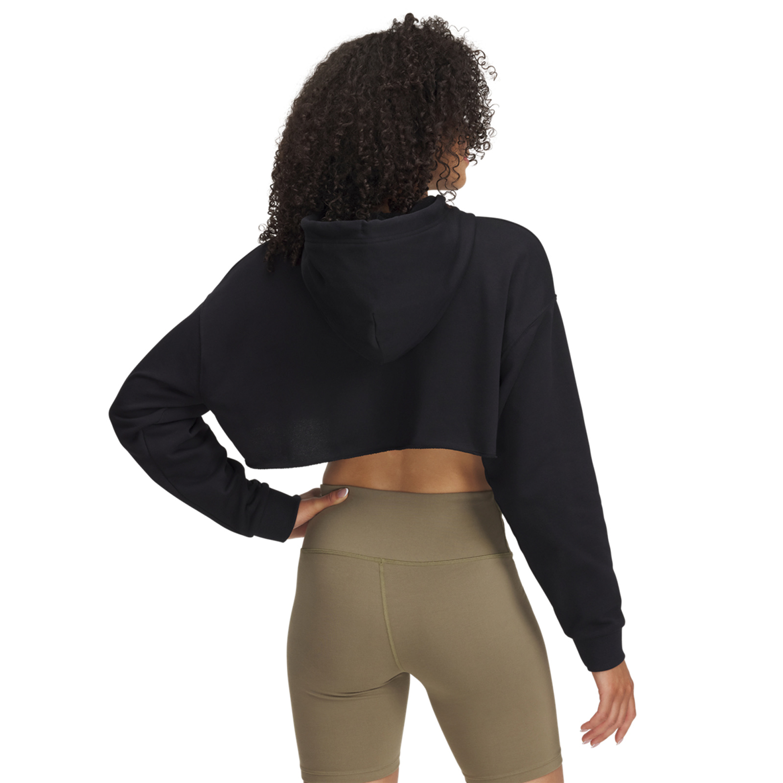 Under Armour - 1389640 UA ICON TERRY CROP HOODIE - Black//White φωτογραφία