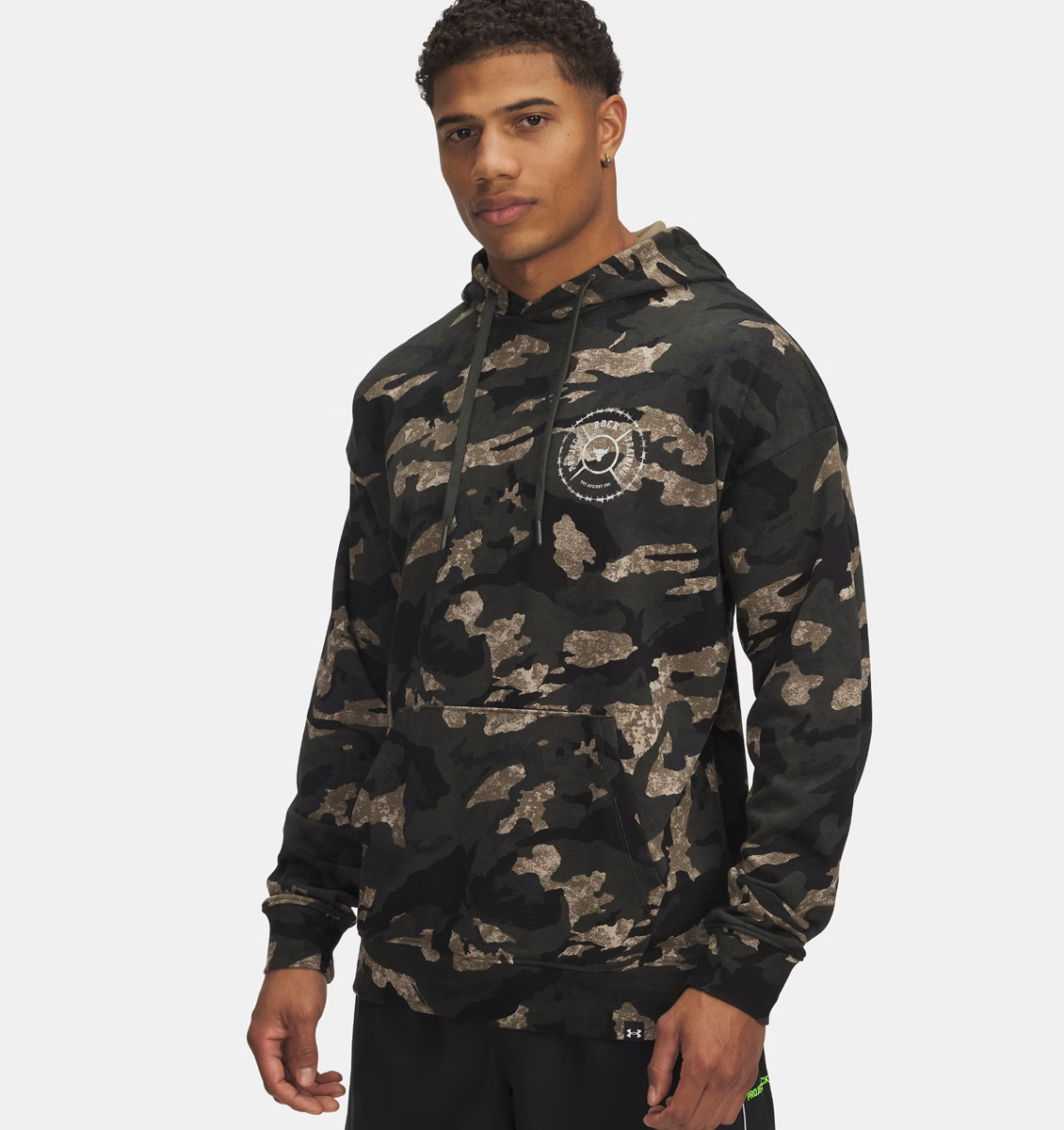 Under Armour Under Armour - 1389951 PROJECT ROCK AOP TERRY HD - Baroque Green//White Clay