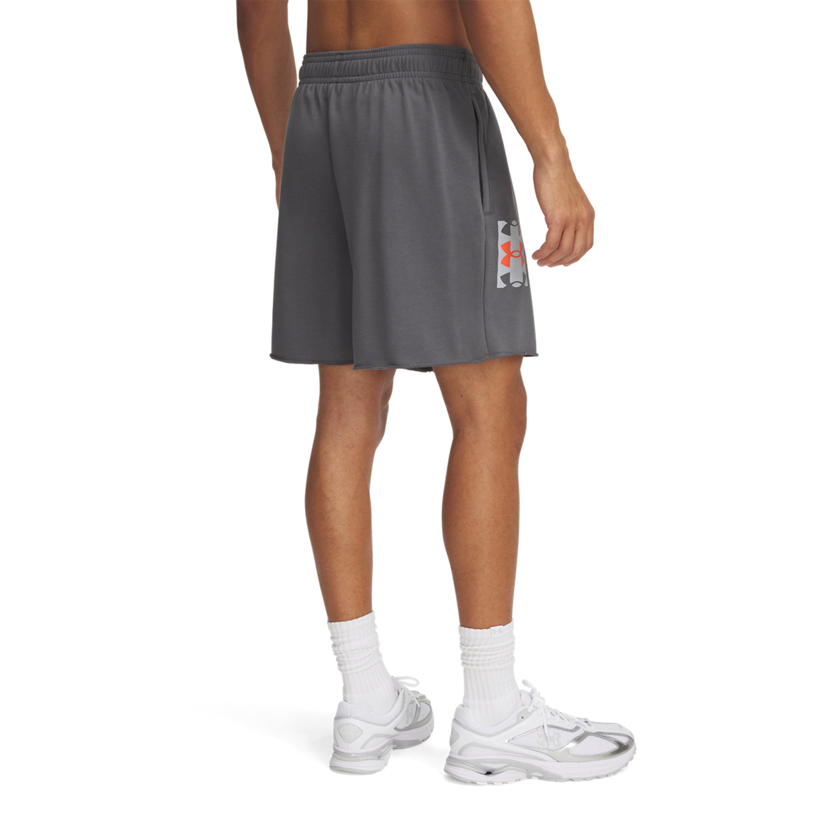Under Armour - 1390147 UA RIVAL TERRYLOGO8INSHORT - Castlerock/Mod Gray/Fire φωτογραφία