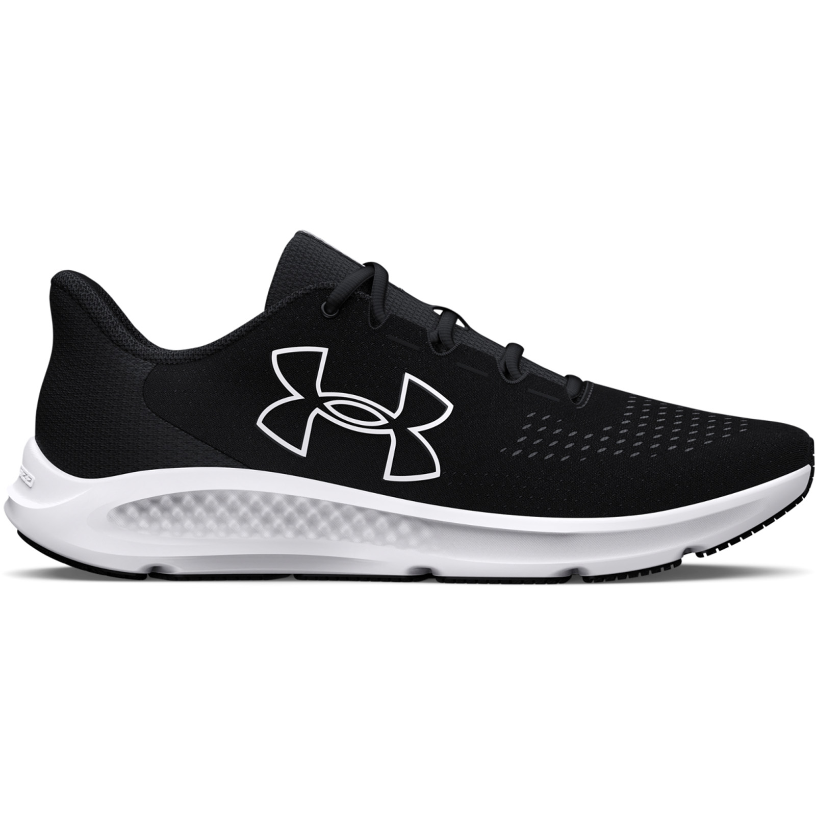 Under Armour - Men's UA Charged Pursuit 3 Big Logo Running Shoes - Black/Black/White Ανδρικά > Παπούτσια > Αθλητικά > Παπούτσι Low Cut
