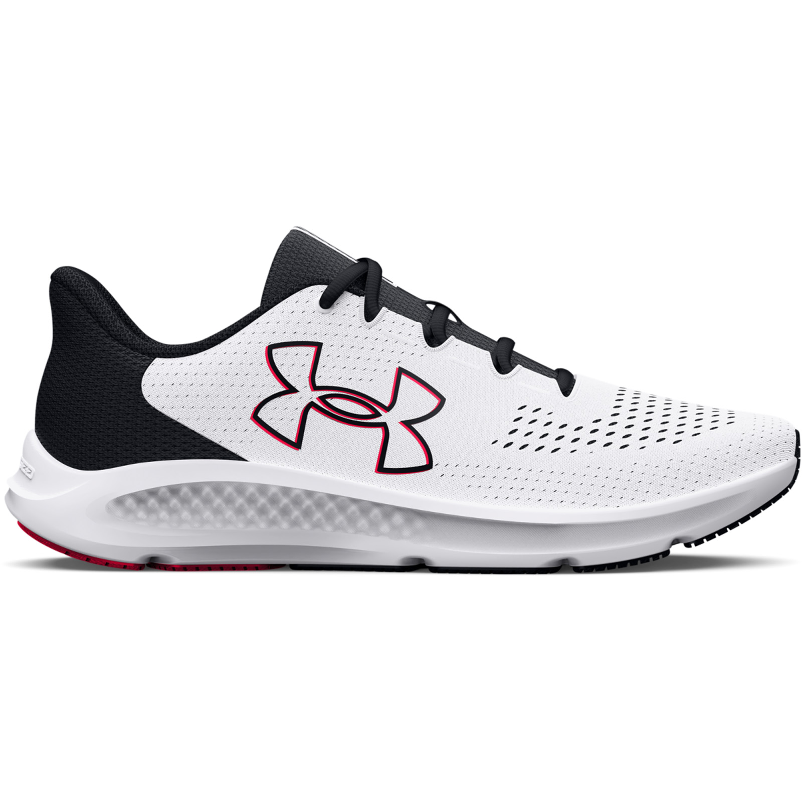 Under Armour - Men's UA Charged Pursuit 3 Big Logo Running Shoes - White/Black/Red Ανδρικά > Παπούτσια > Αθλητικά > Παπούτσι Low Cut