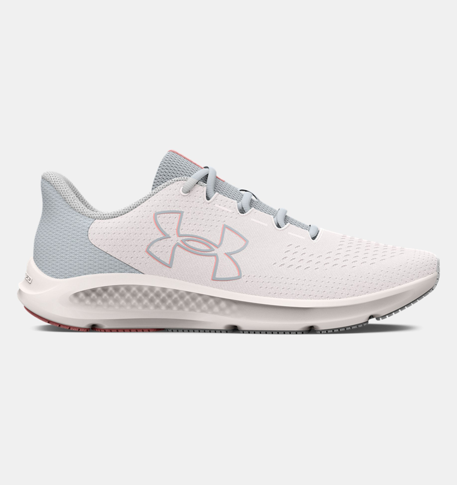 Under Armour - Women's UA Charged Pursuit 3 Big Logo Running Shoes - White/Halo Gray/Pink Fizz Γυναικεία > Παπούτσια > Αθλητικά > Παπούτσι Low Cut