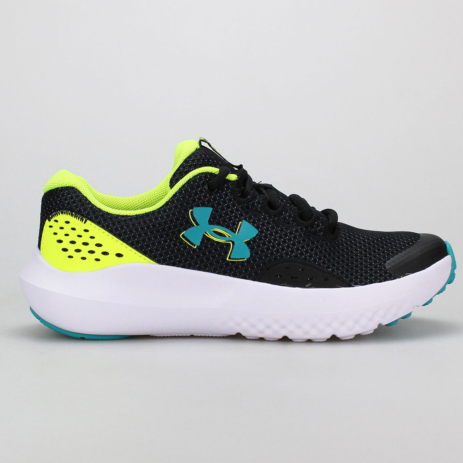 Under Armour - 3027103 UA BGS SURGE 4 - Black/High Vis Yellow/Circuit Teal Παιδικά > Παπούτσια > Αθλητικά > Παπούτσι Low Cut