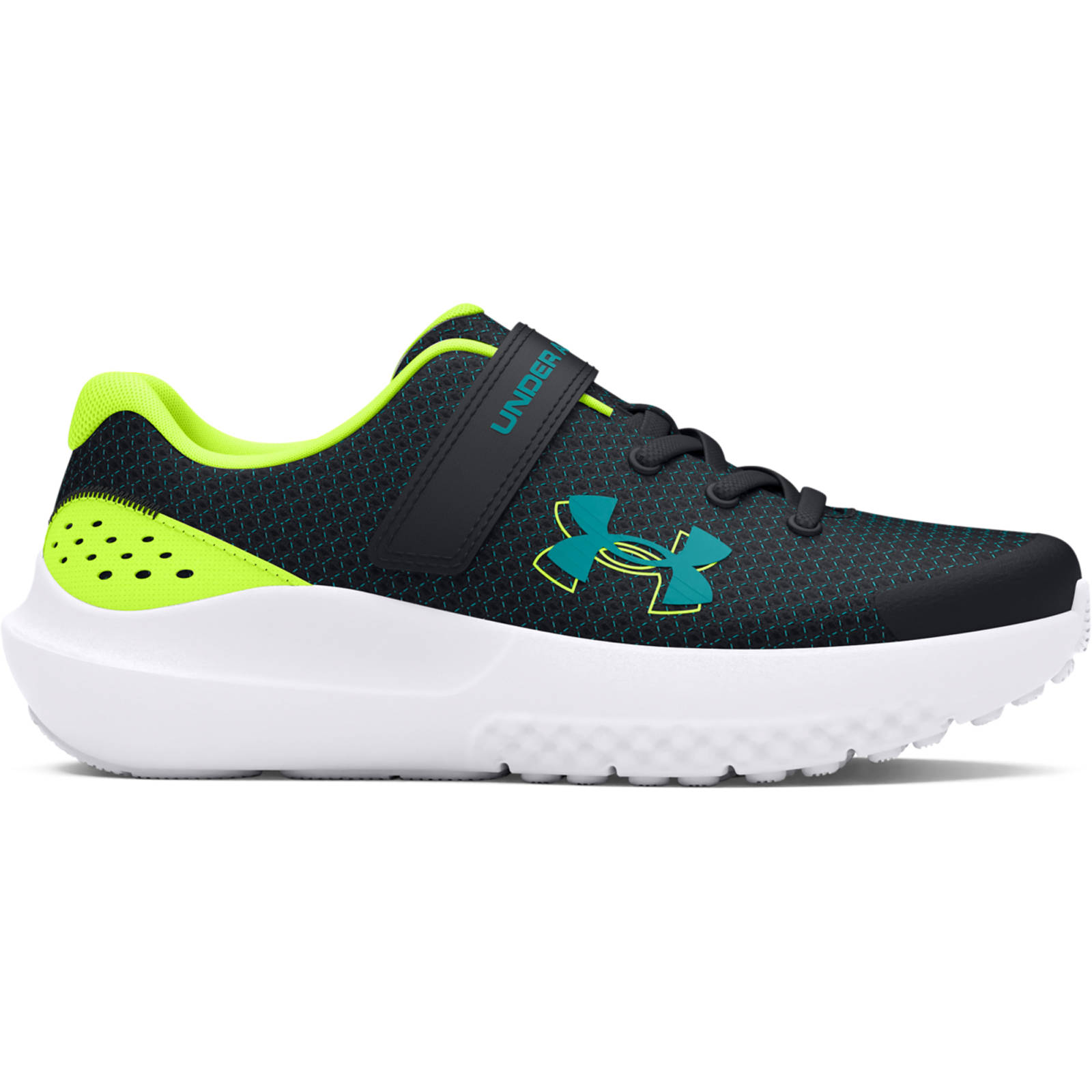 Under Armour - Παπούτσια Running Νηπίων Αγοριών UA Surge 4 AC - Black/High Vis Yellow/Circuit Teal