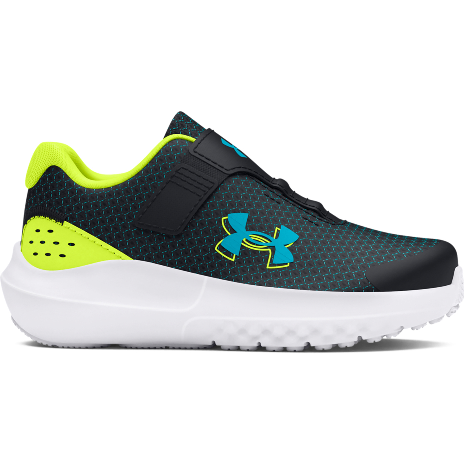 Under Armour - 3027105 UA BINF SURGE 4 AC - Black/High Vis Yellow/Circuit Teal Παιδικά > Παπούτσια > Αθλητικά > Παπούτσι Low Cut