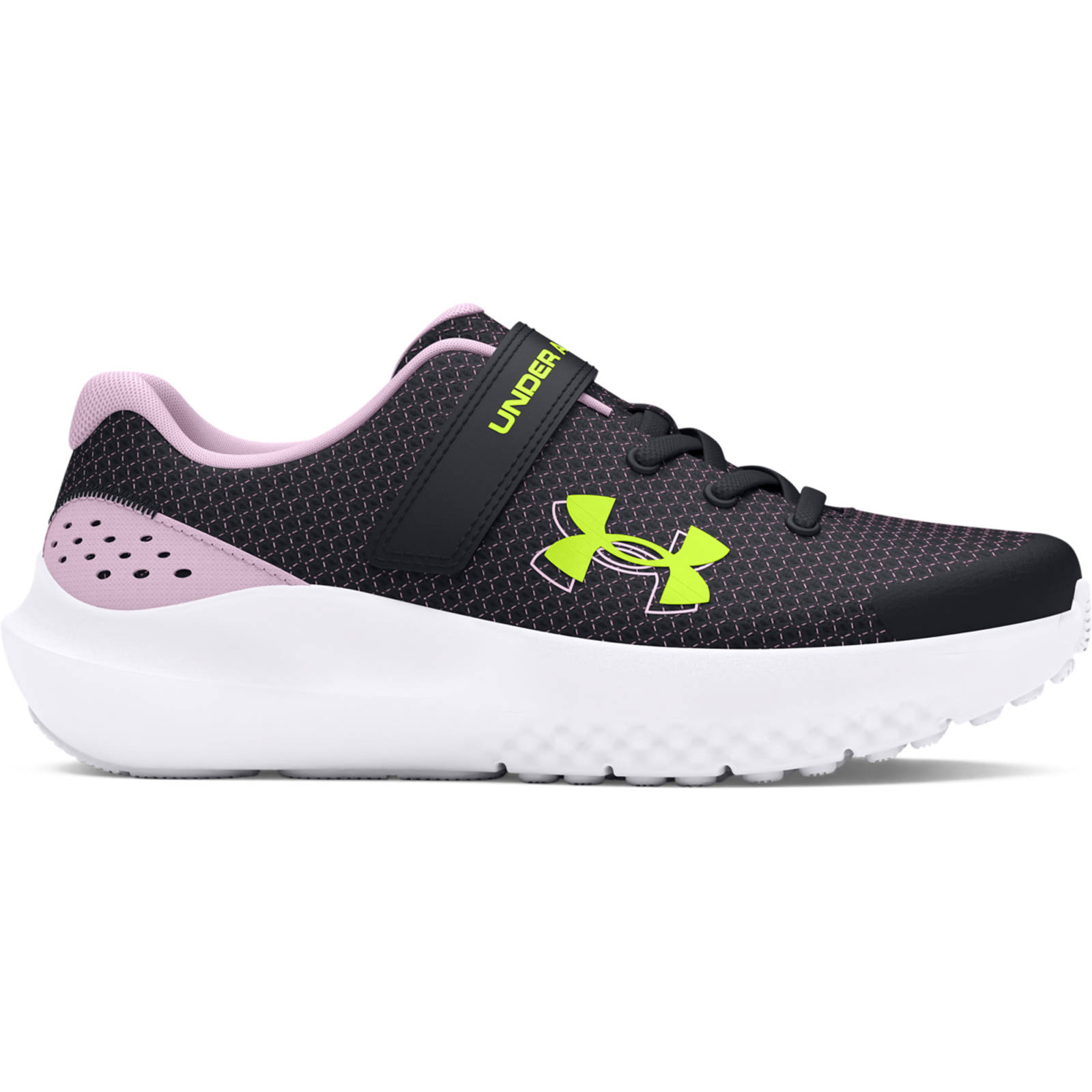 Under Armour - Παπούτσια Running Νηπίων Κοριτσιών UA Surge 4 AC - Black/Purple Ace/High Vis Yellow