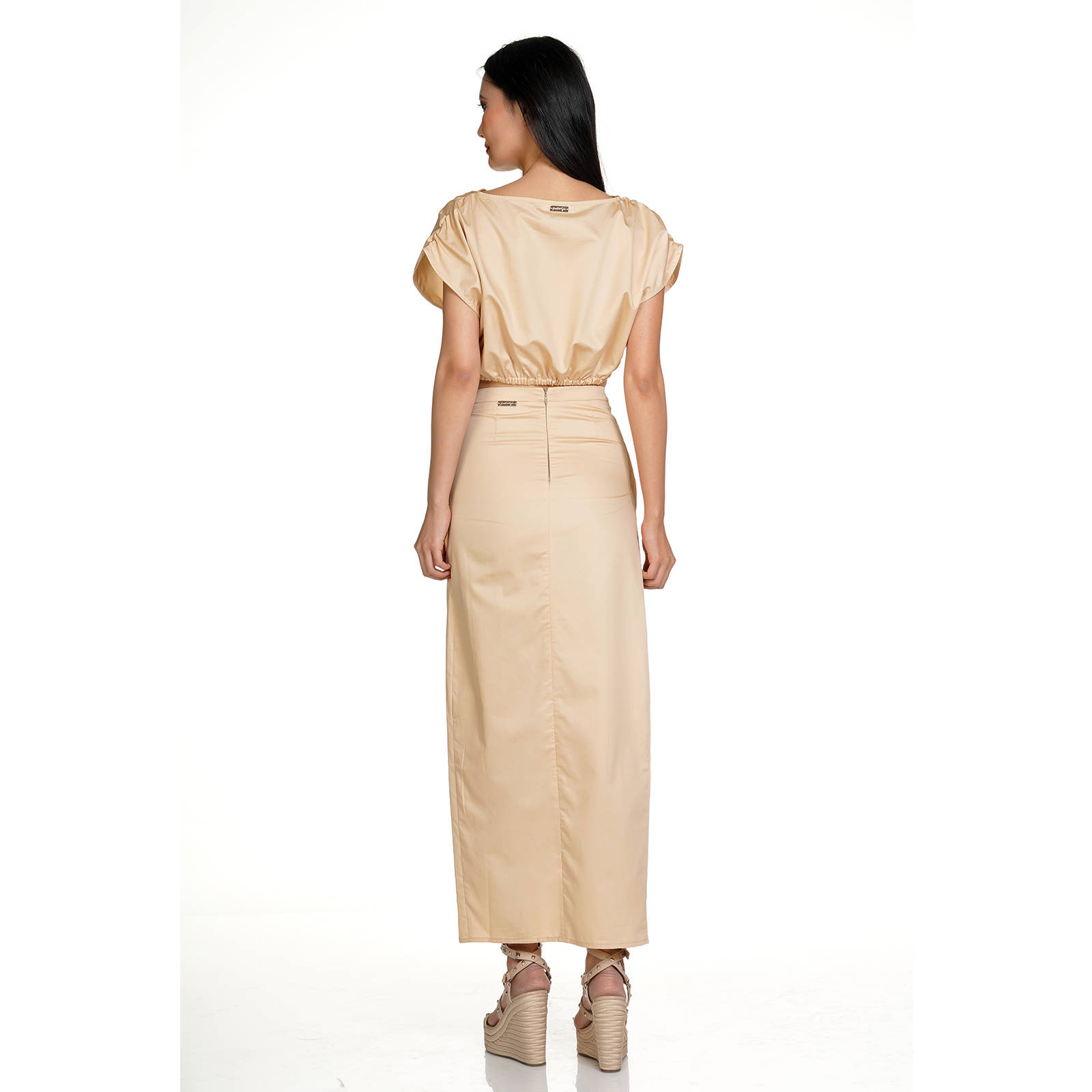 Kendall and Kylie - K&K W RUFFLE KNOT MAXI SKIRT * KKW3815005 - SAND BEIGE φωτογραφία