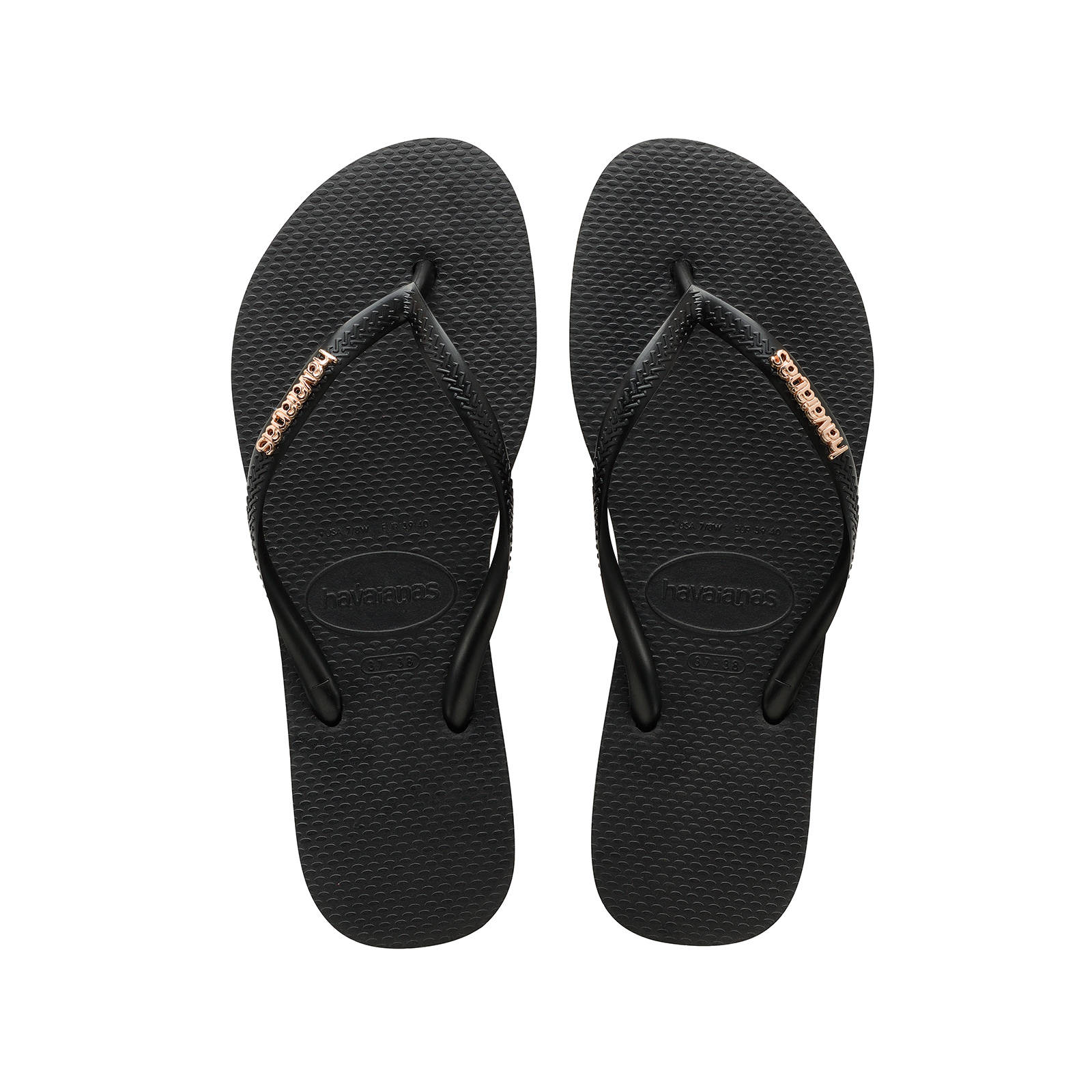 Havaianas - SLIM LOGO METALLIC - BLACK/GOLD Γυναικεία > Παπούτσια > Σαγιονάρες > Σαγιονάρα