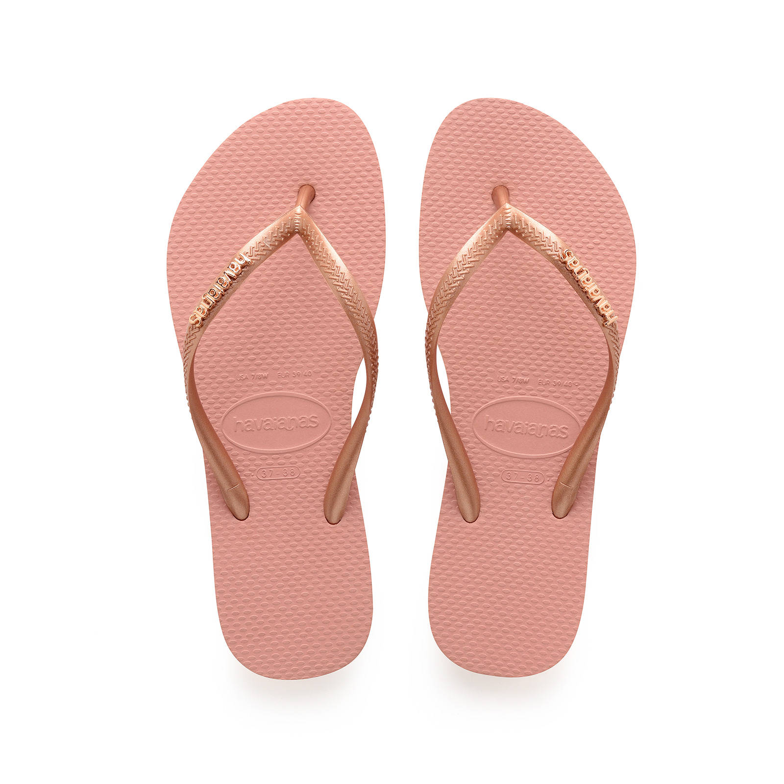Havaianas – SLIM LOGO METALLIC – ROSE NUDE/ROSE GOLD