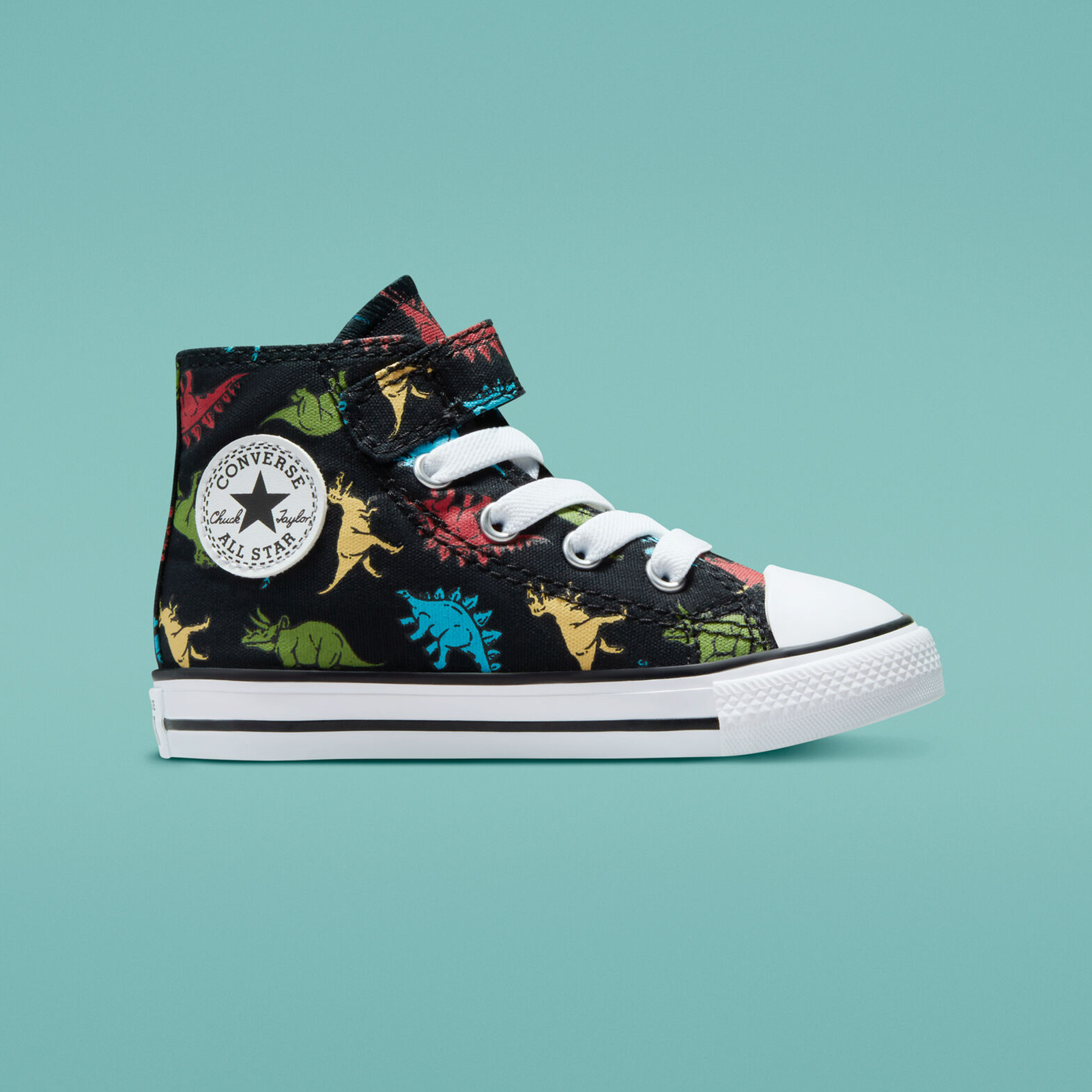 Converse - CHUCK TAYLOR ALL STAR 1V DINOSAURS - 001-BLACK/SOFT RED/BALTIC BLUE Παιδικά > Παπούτσια > Sneaker > Μποτάκι High Cut