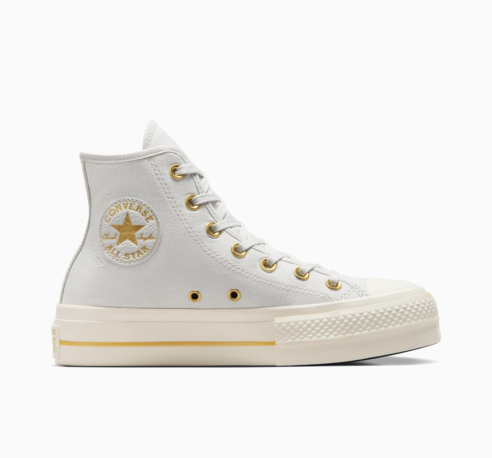  Converse - CHUCK TAYLOR ALL STAR LIFT PLATFORM TAILORED LINES - 095-BARELY GREY/EGRET/GOLD 2025