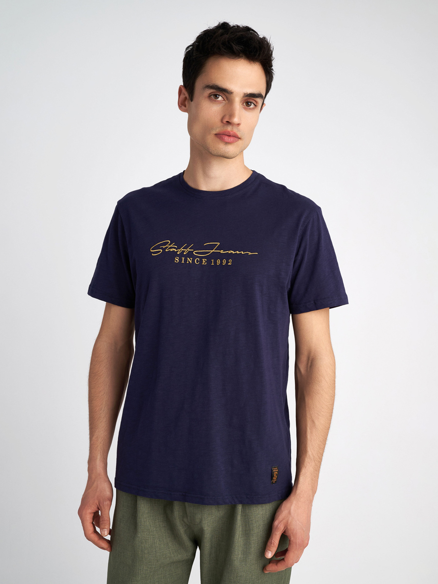 Staff Staff - MAN T-SHIRT BECK 100% COTTON - BLUE NAVY