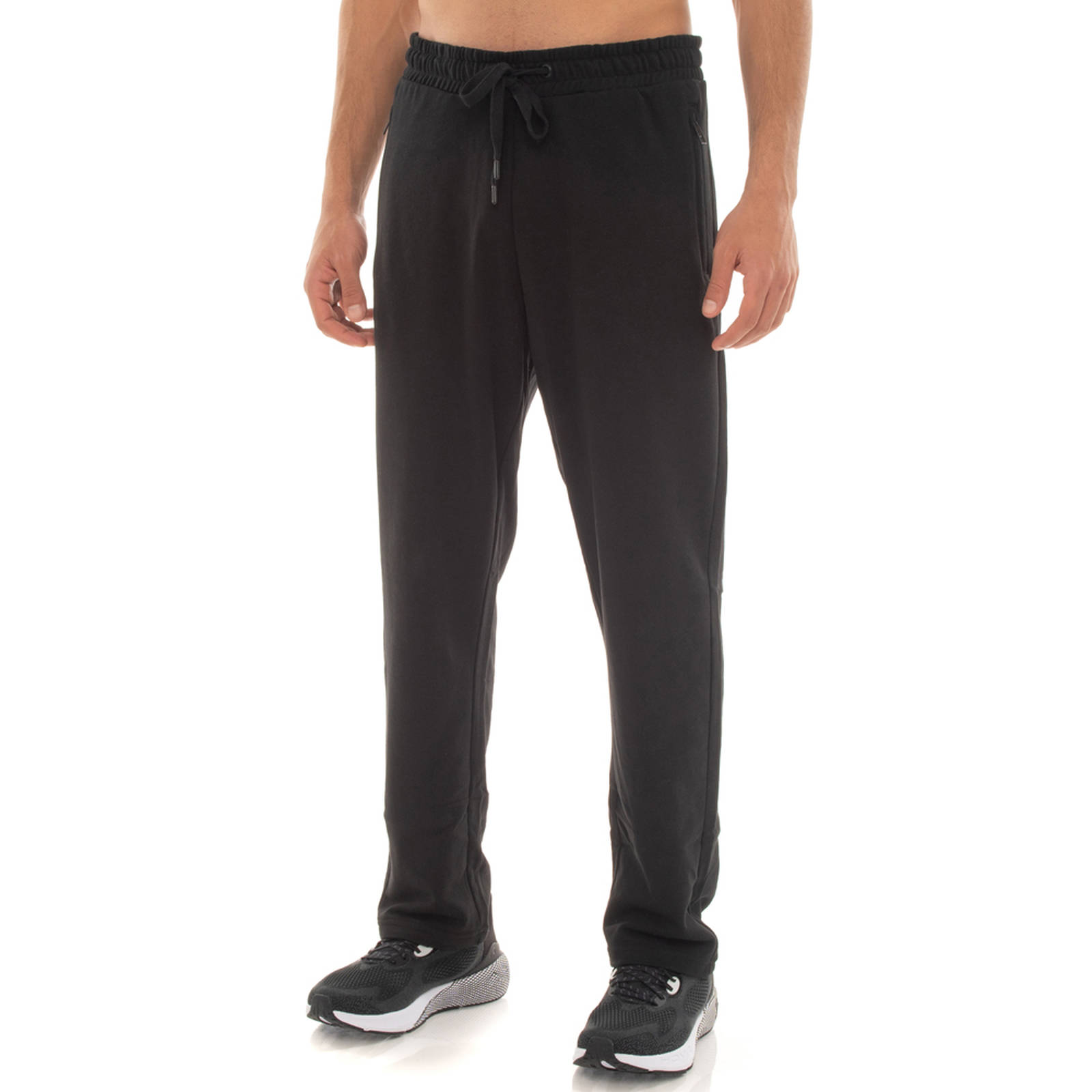 Benation Benation - ESSENTIALS TERRY STRAIGHT ZIP PANT - BLACK
