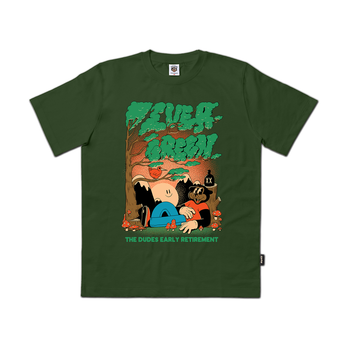 The Dudes The Dudes - THE DUDES EVERGREEN T-SHIRT MOUNTAIN VIEW - MULTI