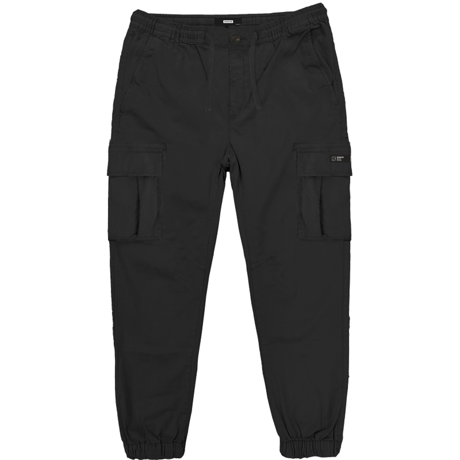 Rebase Rebase - CHINOS CARGO PANTS WITH ELASTIC WAISTBAND AND ELASTIC ANKLE TAPE - BLACK
