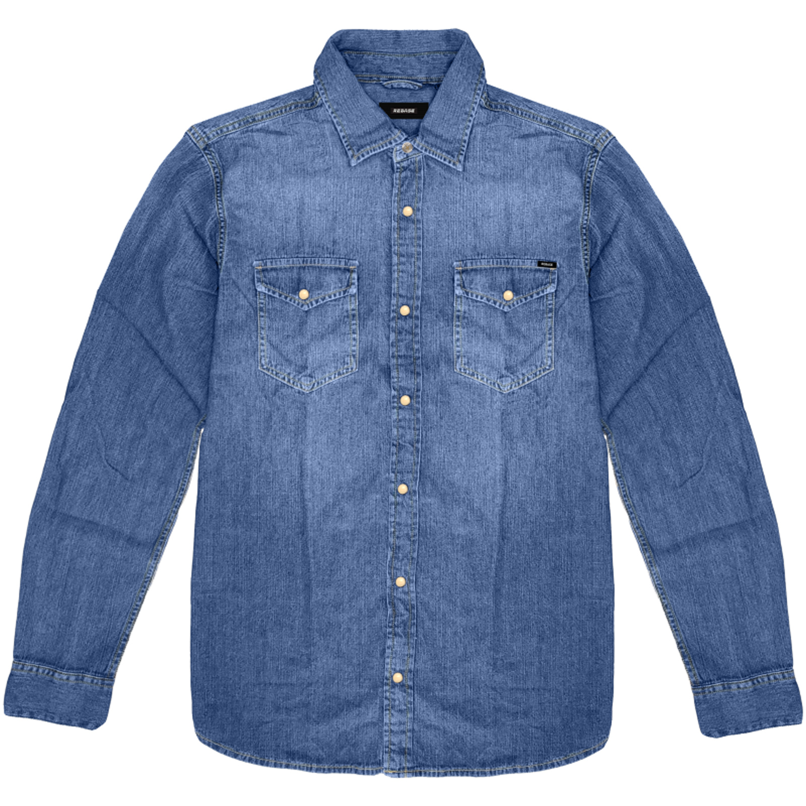 Rebase Rebase - SHIRTS LONG SLEEVE DENIM - MIDDLE DENIM BLUE