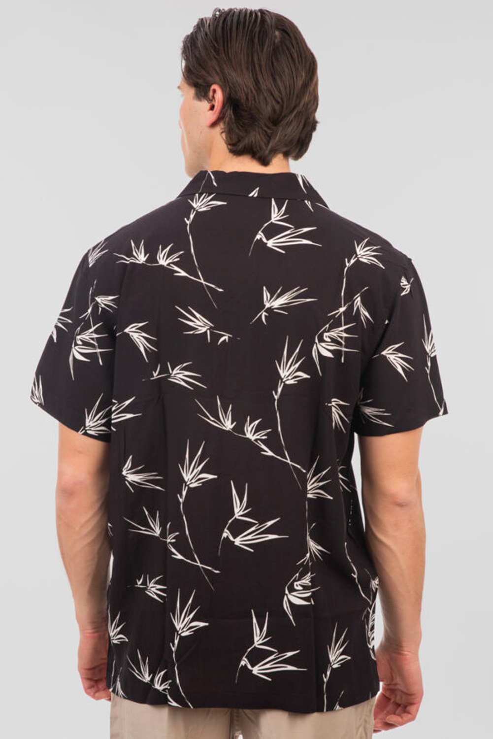 Rebase - SHIRTS BYRON SHORT SLEEVE WITH FLORAL PRINT - CC34 BLACK φωτογραφία