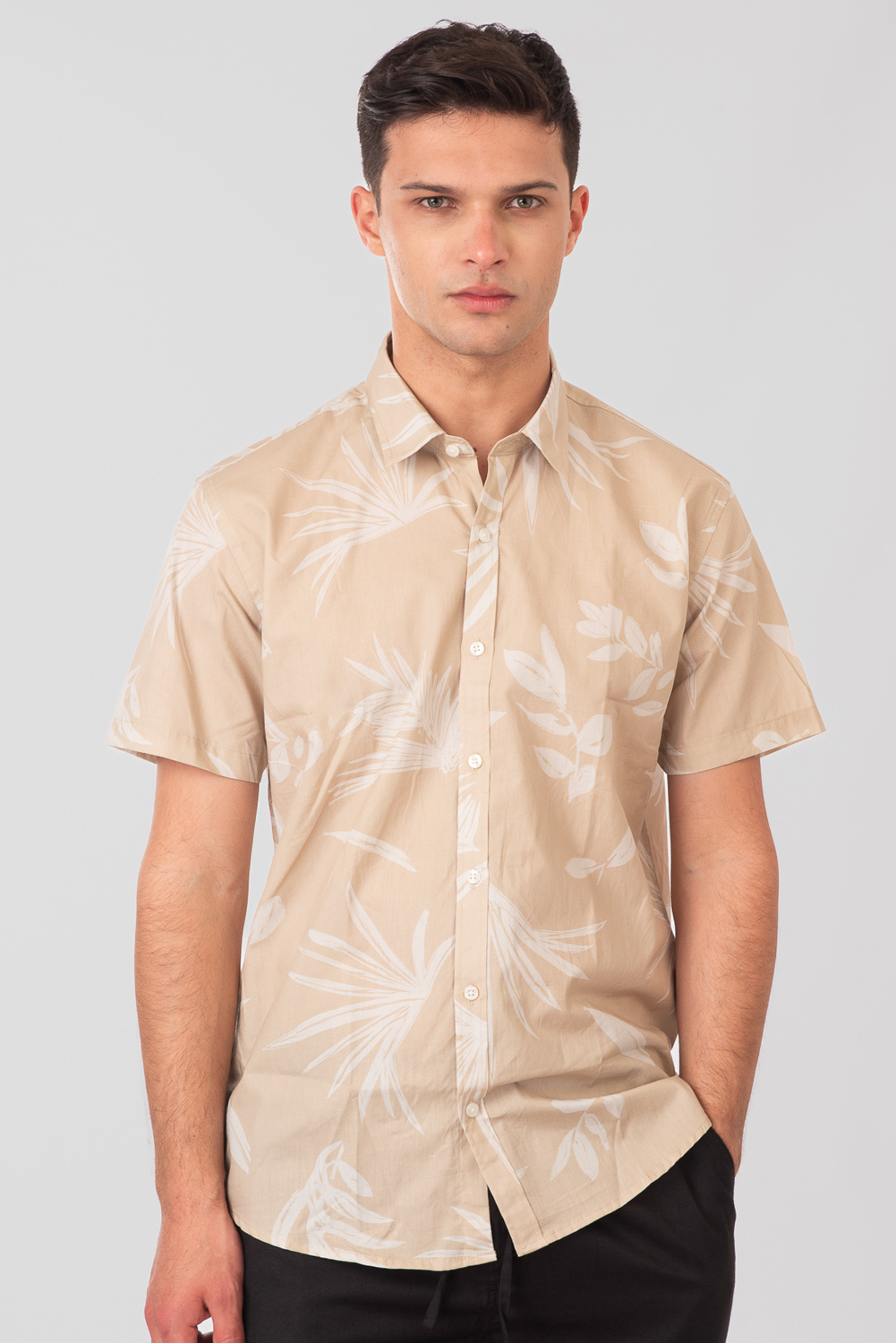 Rebase Rebase - SHIRTS SHORT SLEEVE WITH FLORAL PRINT - CC36 BEIGE