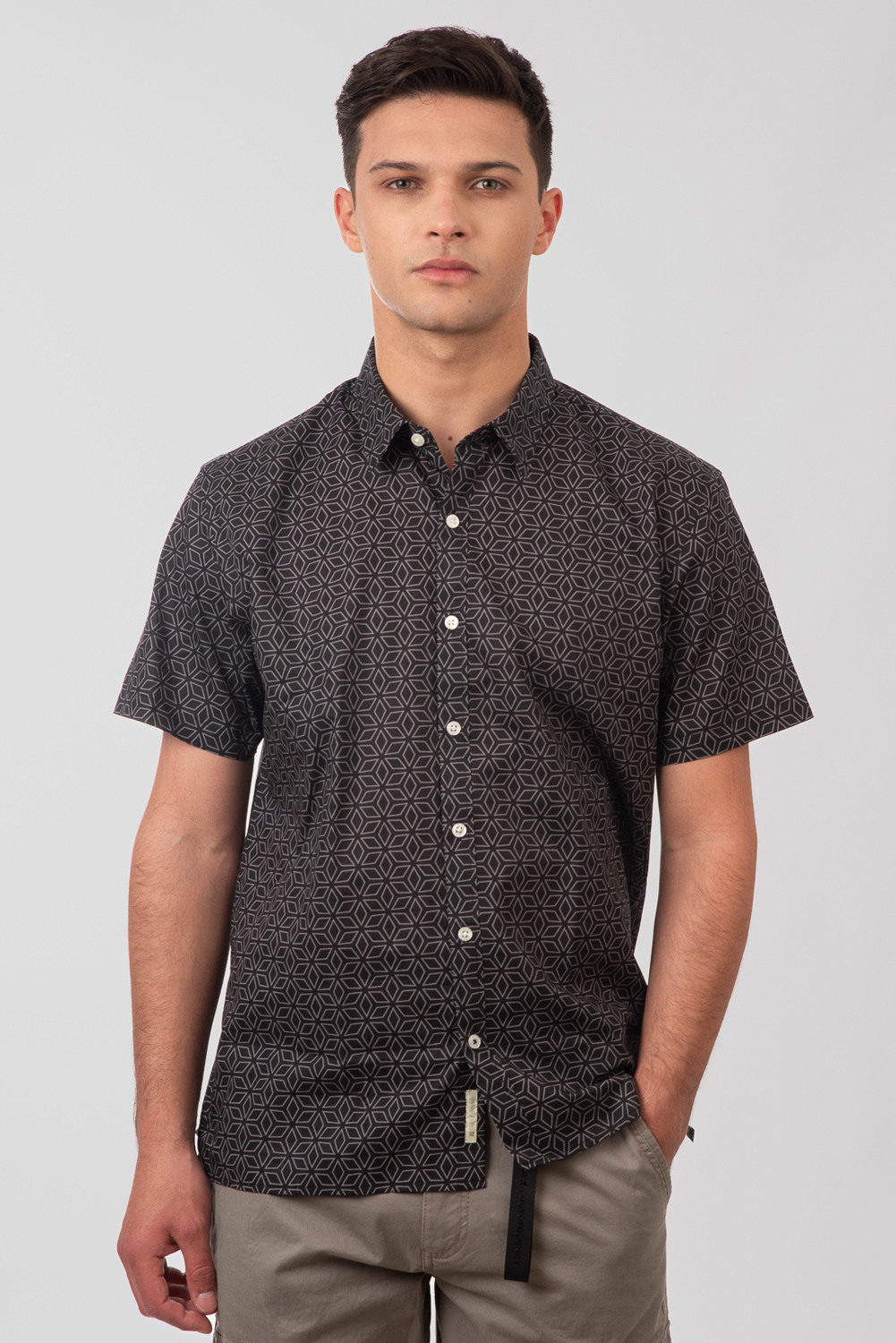 Rebase Rebase - SHIRTS SHORT SLEEVE WITH PATTERNED PRINT - CC47 BLACK