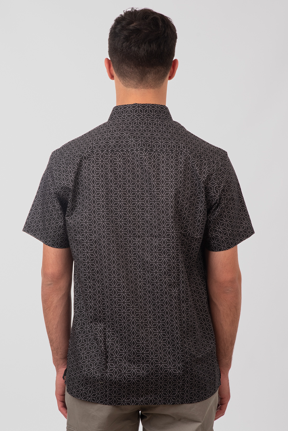 Rebase - SHIRTS SHORT SLEEVE WITH PATTERNED PRINT - CC47 BLACK φωτογραφία