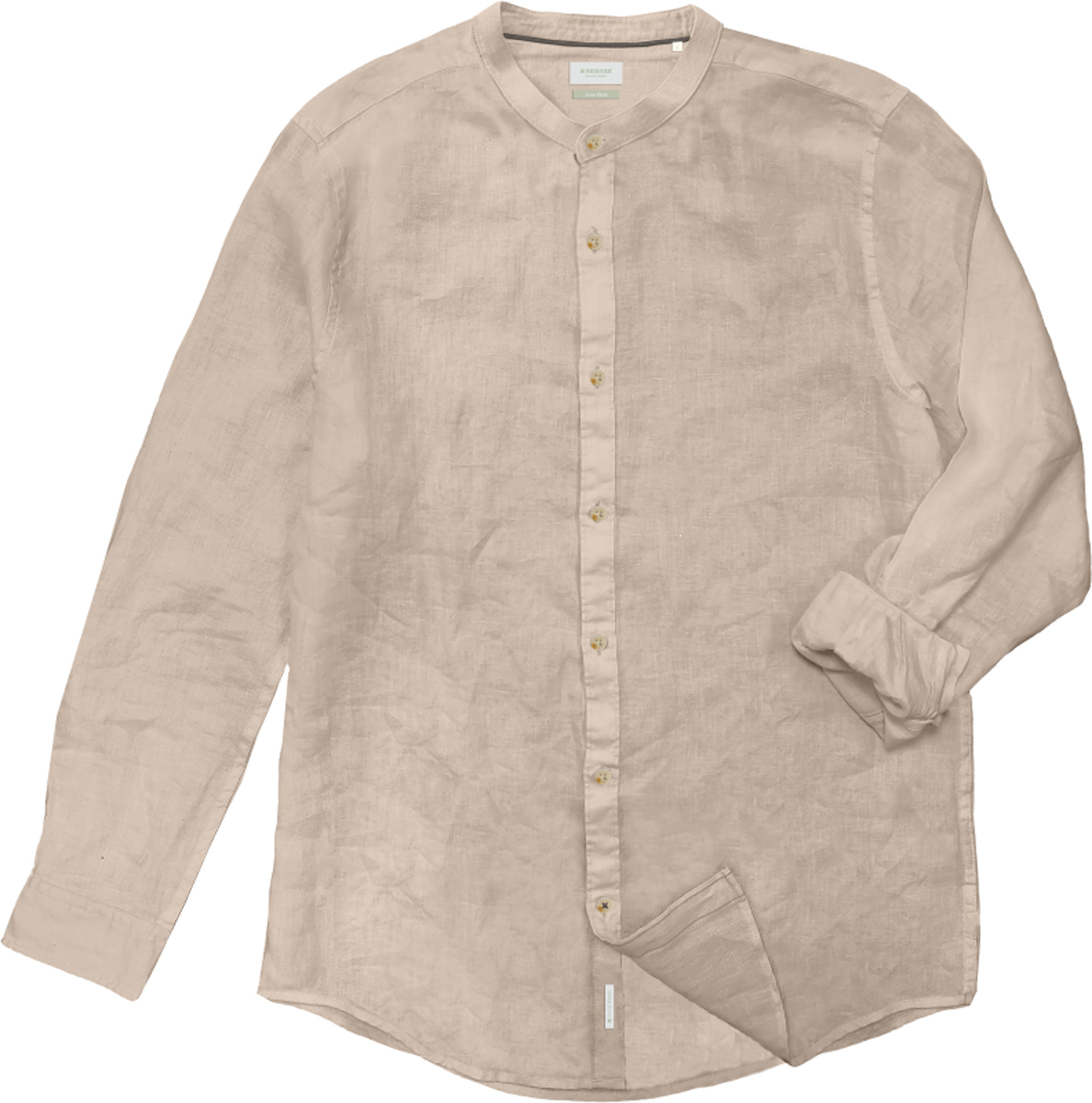 Rebase Rebase - SHIRTS LONG SLEEVE LINEN BLEND WITH MAO COLLAR - BEIGE