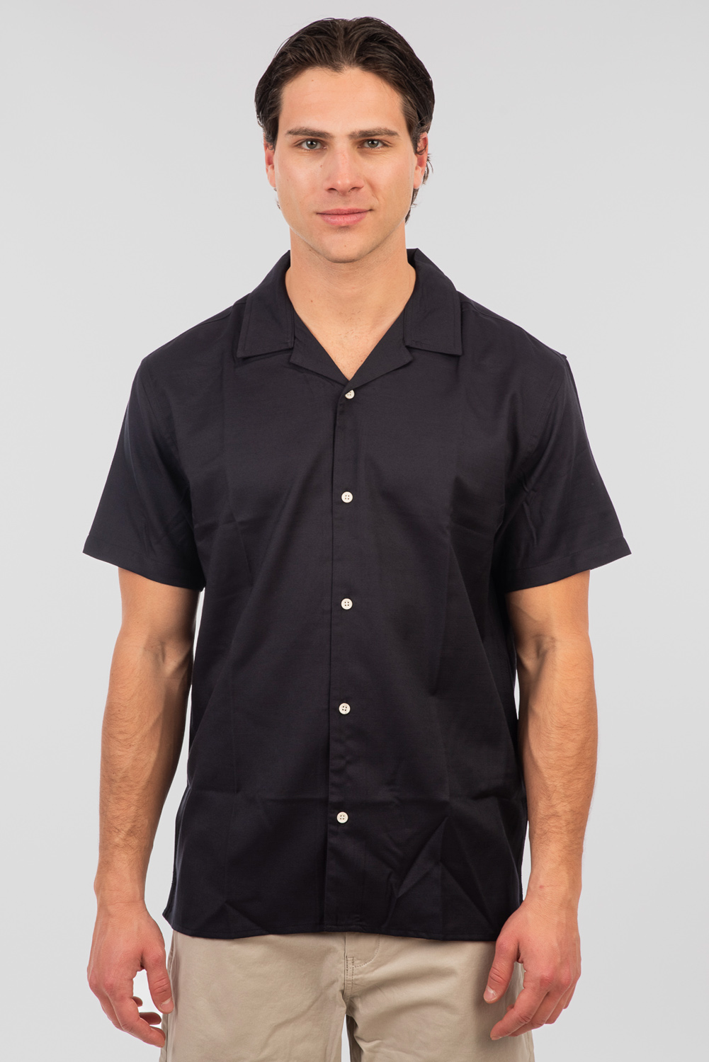 Rebase Rebase - BYRON COLLAR SHORT SLEEVE - DK NAVY