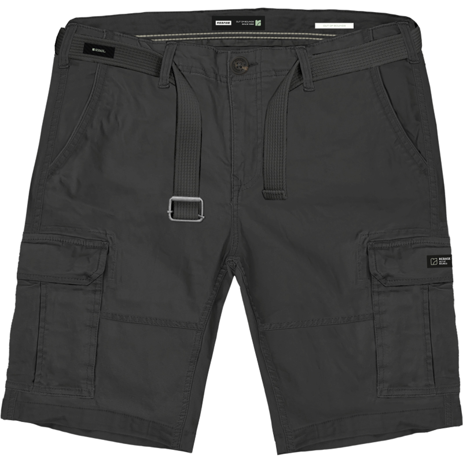 Rebase Rebase - CARGO SHORTS WITH BELT - ANTHRACITE