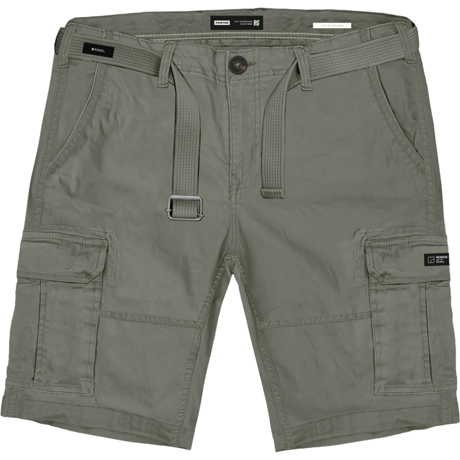 Rebase Rebase - CARGO SHORTS WITH BELT - EDGE GREEN