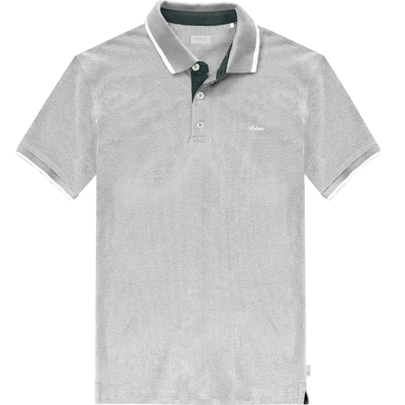 Rebase Rebase - POLO PIQUE MELANGE - ASH GREY MELANGE