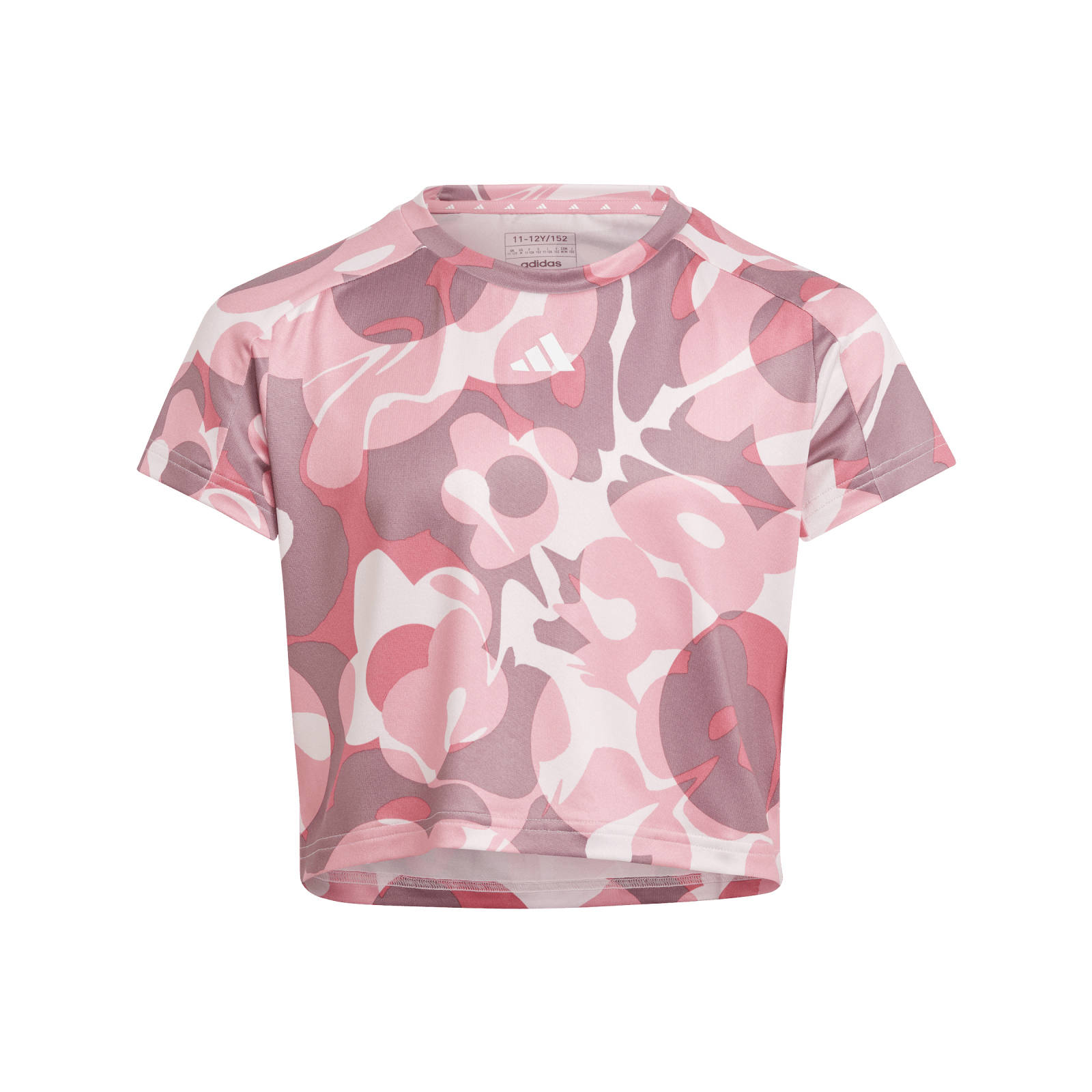 adidas – Essentials AEROREADY Seasonal Print Crop Tee Kids – WONORC/PNKFUS/BLIPNK